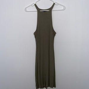 Women’s halter dress, army green colour